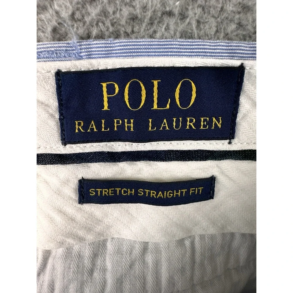 Polo Ralph Lauren Shorts Mens 40 Blue Striped Stretch Straight Fit Chino 9